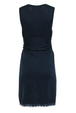 Derek Lam - Navy Sleeveless Knit Waist Tie Dress Sz M