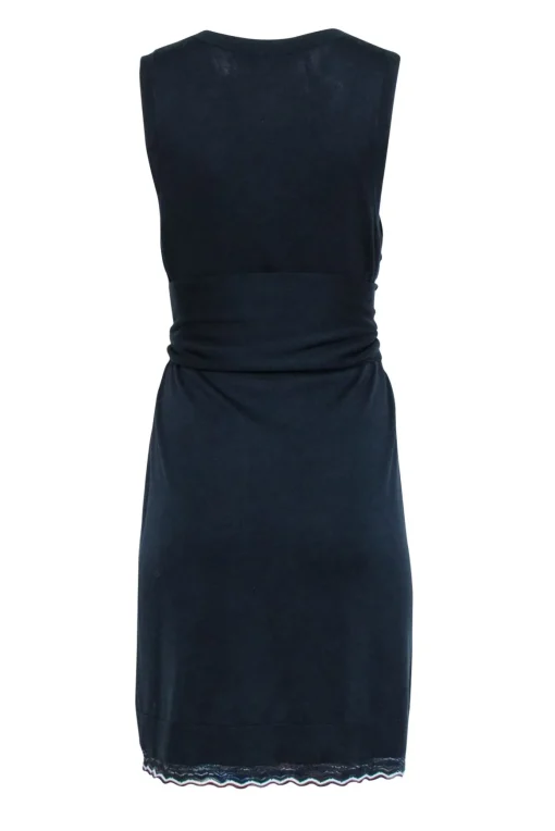 Derek Lam - Navy Sleeveless Knit Waist Tie Dress Sz M
