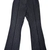 Derek Lam - Navy Velvet & Cotton Striped Crop Flare Trousers Sz 4