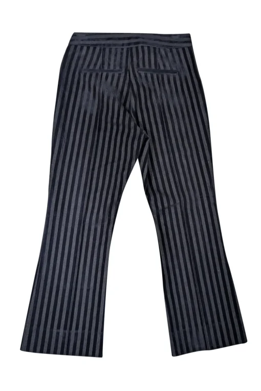 Derek Lam - Navy Velvet & Cotton Striped Crop Flare Trousers Sz 4