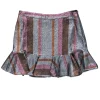Derek Lam - Silver, Orange, & Pink Stripe Metallic Skirt Sz 10