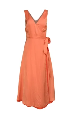 Derek Lam - Sunset Sherbet Orange Sleeveless Wrap Dress Sz 00