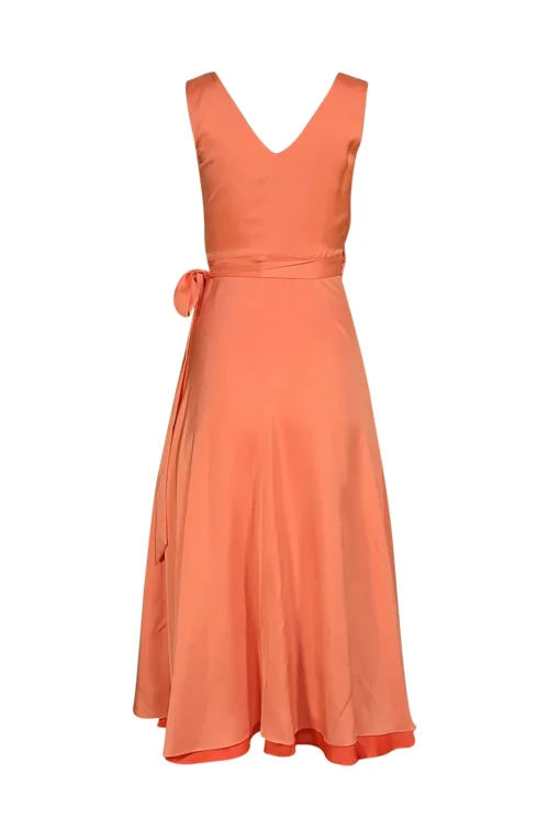 Derek Lam - Sunset Sherbet Orange Sleeveless Wrap Dress Sz 00
