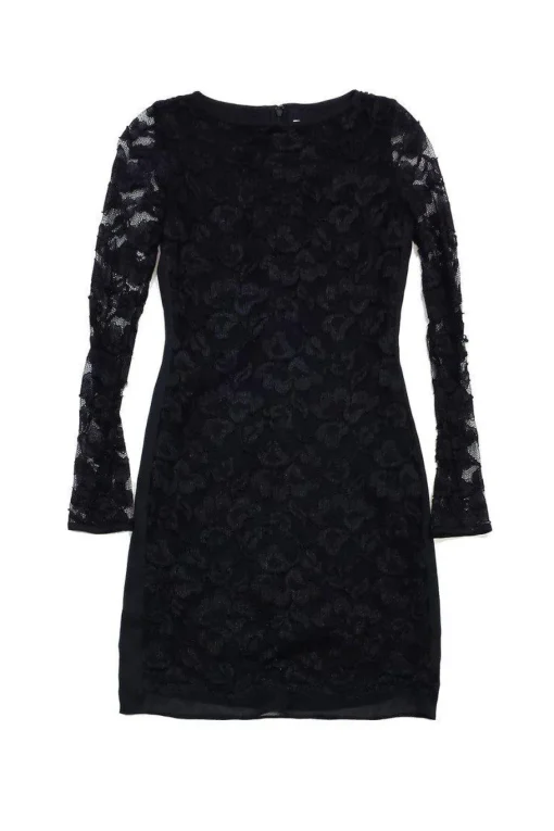 Diane von Furstenberg - Black Lace Long Sleeve Dress Sz 0
