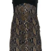Diane von Furstenberg - Black & Green Snakeskin Strapless Bodycon Sz 2