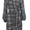 Diane von Furstenberg - Black & White Plaid Printed Silk Wrap Dress Sz 12