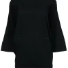 Diane von Furstenberg - Black Batwing Scoop Neck Tunic w/ Pouch Pocket Sz 4