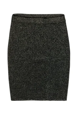 Diane von Furstenberg - Black & Gold Sparkly Wool Blend Knit Pencil Skirt Sz M