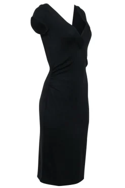 Diane von Furstenberg - Black Cap Sleeve Sheath Dress Sz 12