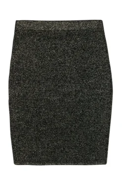 Diane von Furstenberg - Black & Gold Sparkly Wool Blend Knit Pencil Skirt Sz M