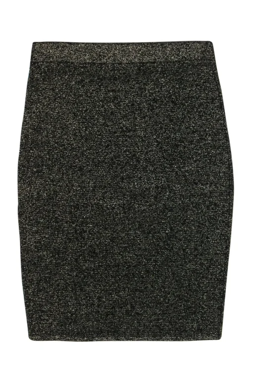 Diane von Furstenberg - Black & Gold Sparkly Wool Blend Knit Pencil Skirt Sz M