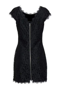 Diane von Furstenberg - Black Floral Lace Cap Sleeve 