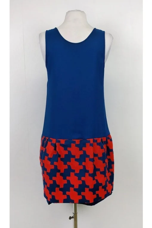Diane von Furstenberg - Blue Patterned Dress Sz 4