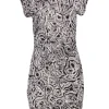 Diane von Furstenberg - Brown & Cream Print Short Sleeve Dress Sz 10