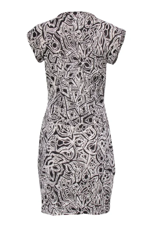 Diane von Furstenberg - Brown & Cream Print Short Sleeve Dress Sz 10