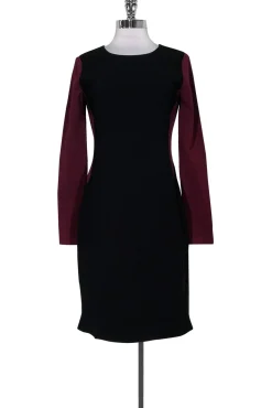 Diane von Furstenberg - Burgundy & Black Dress Sz 4