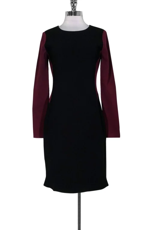 Diane von Furstenberg - Burgundy & Black Dress Sz 4