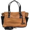 Diane von Furstenberg - Camel & Black Leather Satchel Bag