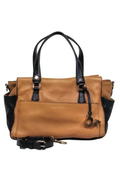 Diane von Furstenberg - Camel & Black Leather Satchel Bag