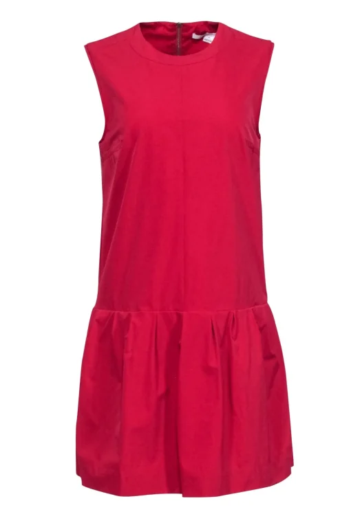 Diane von Furstenberg - Deep Pink Sleeveless Drop Waist Dress Sz 8