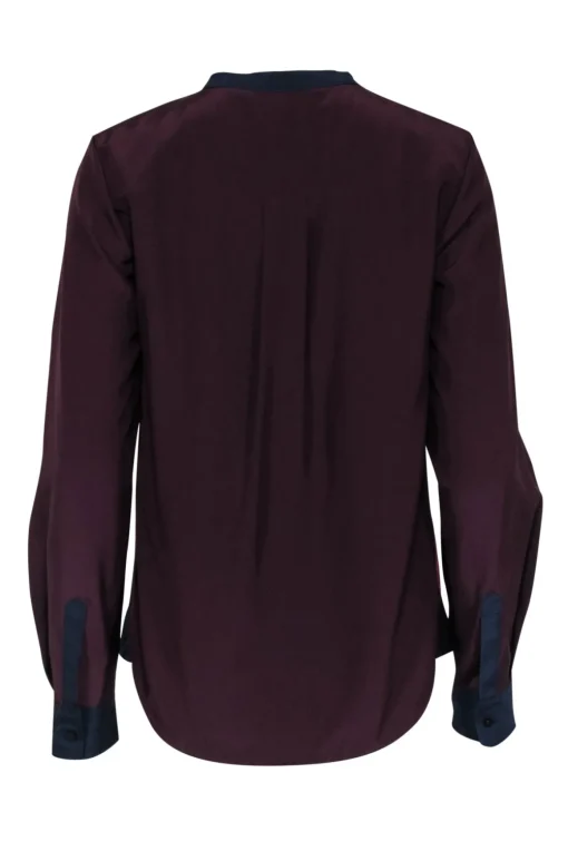 Diane von Furstenberg - Deep Cherry, Maroon, & Navy Colorblocked Blouse Sz 8