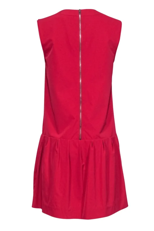 Diane von Furstenberg - Deep Pink Sleeveless Drop Waist Dress Sz 8