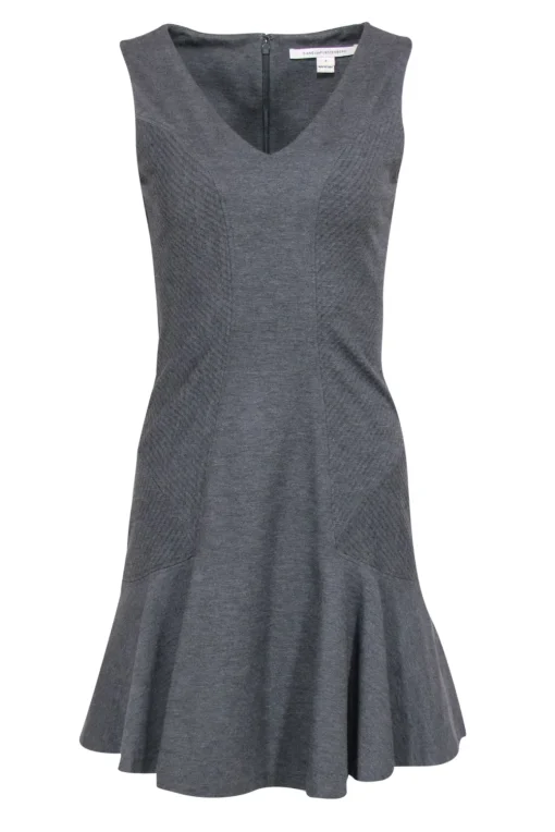 Diane von Furstenberg - Grey Sleeveless Flare Dress Sz 4
