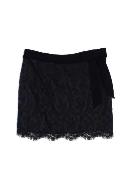 Diane von Furstenberg - Grey Lace & Ribbon Skirt Sz 6