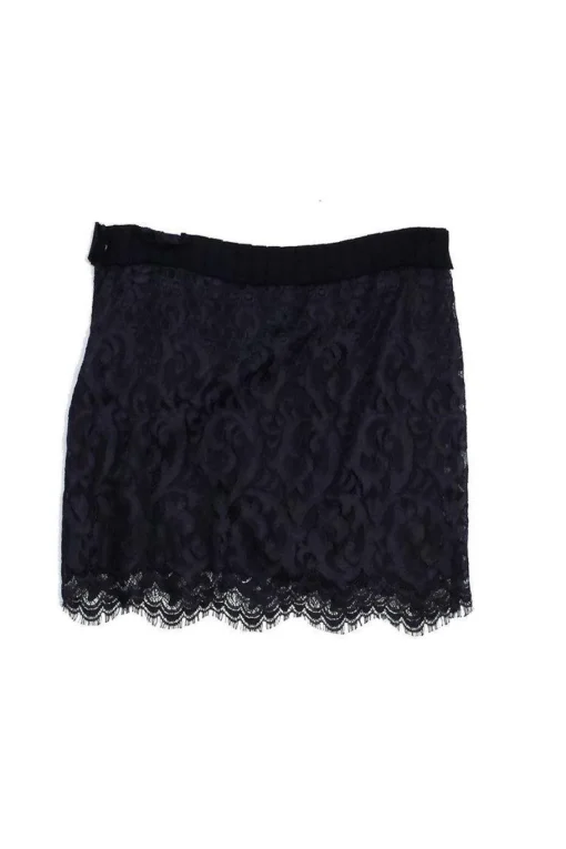 Diane von Furstenberg - Grey Lace & Ribbon Skirt Sz 6