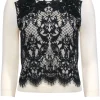 Diane von Furstenberg - Ivory  Wool Blend Sweater w/ Black Lace Detail Sz P
