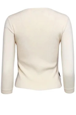 Diane von Furstenberg - Ivory  Wool Blend Sweater w/ Black Lace Detail Sz P