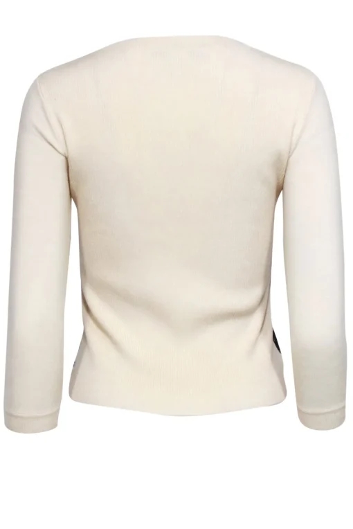 Diane von Furstenberg - Ivory  Wool Blend Sweater w/ Black Lace Detail Sz P