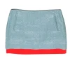 Diane von Furstenberg - Light Blue & Orange Tweed Mini Skirt Sz 4