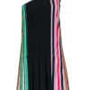 Diane von Furstenberg - Multi Color Stripe Ribbon One Shoulder Dress Sz 2
