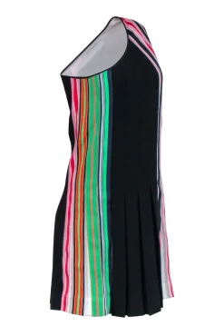 Diane von Furstenberg - Multi Color Stripe Ribbon One Shoulder Dress Sz 2