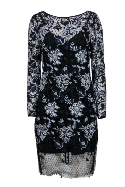Diane von Furstenberg - Navy & White Floral Lace Dress w/ Slip Sz 6