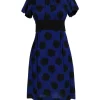 Diane von Furstenberg - Navy Rose Bud Dress Sz 2