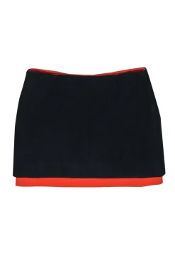 Diane von Furstenberg - Navy & Orange Colorblocked Miniskirt Sz 0