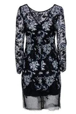Diane von Furstenberg - Navy & White Floral Lace Dress w/ Slip Sz 6
