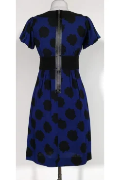 Diane von Furstenberg - Navy Rose Bud Dress Sz 2