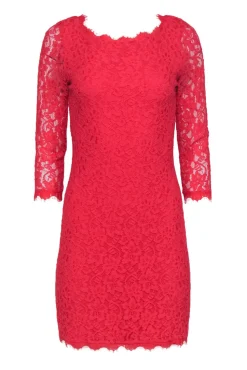 Diane von Furstenberg - Neon Hot Pink "Zarita" Lace Dress Sz 6