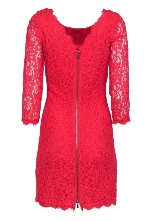 Diane von Furstenberg - Neon Hot Pink "Zarita" Lace Dress Sz 6