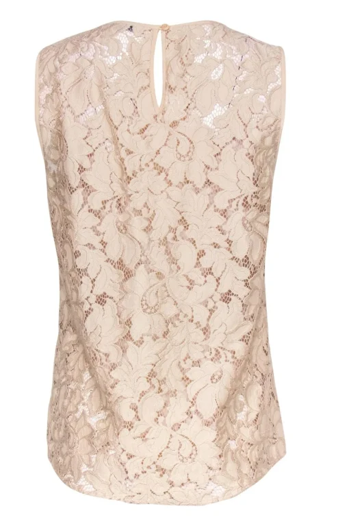 Diane von Furstenberg - Nude Sheer Floral Lace "Madalena" Tank Sz M