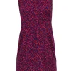 Diane von Furstenberg - Red & Blue Leopard Print Silk Fit & Flare Dress Sz 2