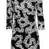 Diane von Furstenberg - Red, Black & White Chain Dress Sz 4