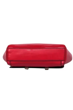 Diane von Furstenberg - Red Leather & Snakeskin Small Shoulder Bag w/ Chain Strap