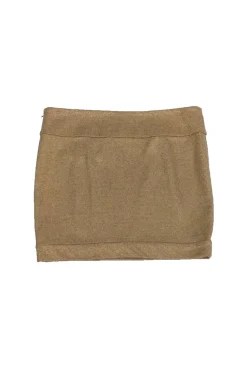 Diane von Furstenberg - Tan & Gold Miniskirt Sz 6