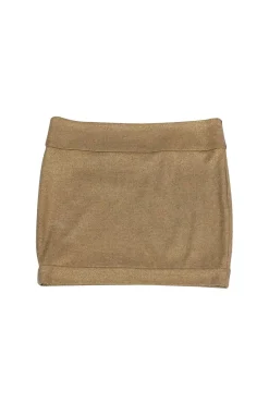 Diane von Furstenberg - Tan & Gold Miniskirt Sz 6