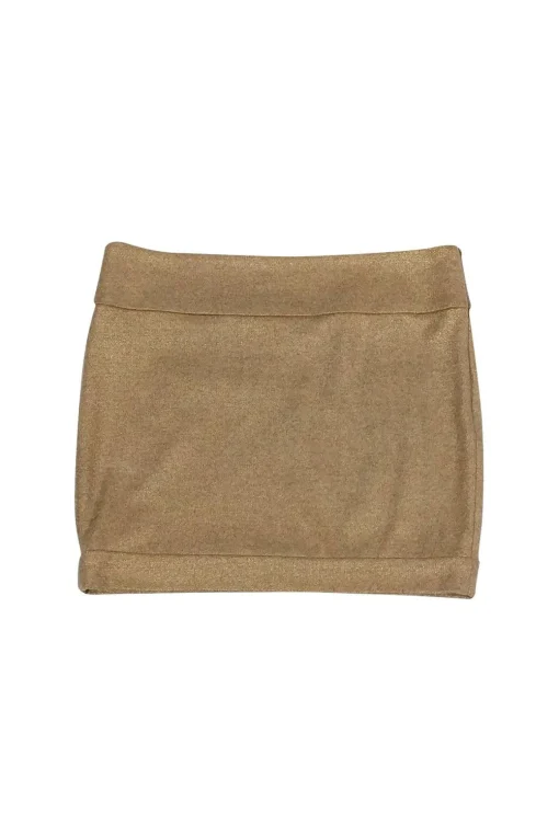 Diane von Furstenberg - Tan & Gold Miniskirt Sz 6