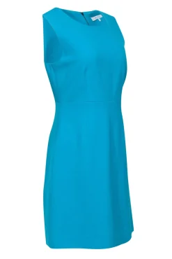 Diane von Furstenberg - Turquoise Sleeveless Sheath Dress Sz 8